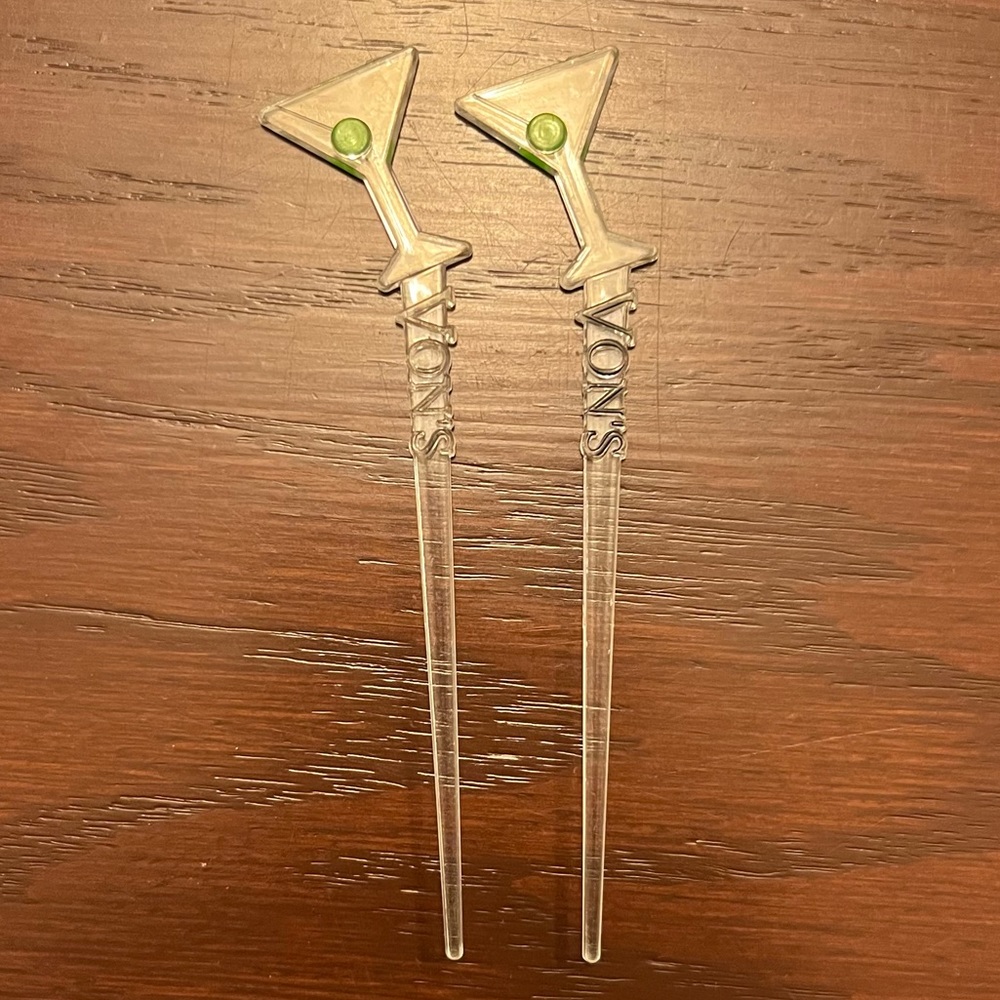 Vintage martini-olive skewers